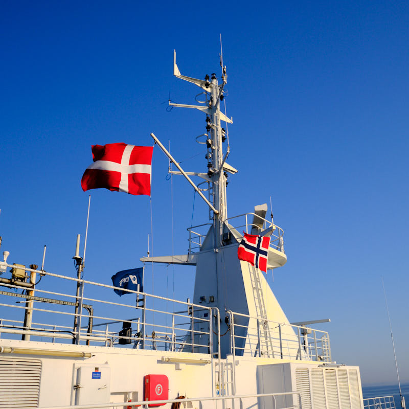 Flags on the Pearl Seaways DFDS