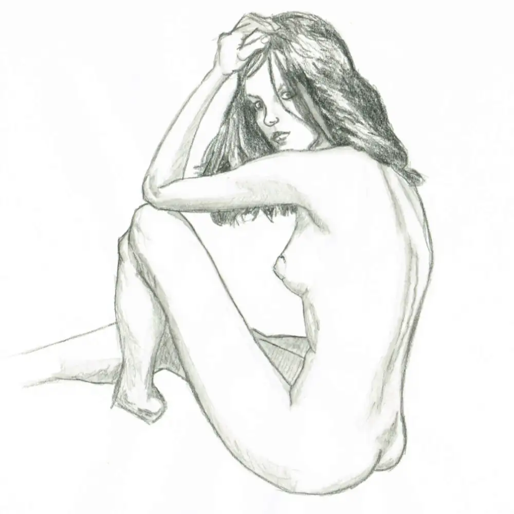 woman anatomy drawing paper watercolor